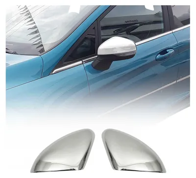 Image de Coques de Rétroviseurs pour Ford Fiesta VII 2017-2021 en Acier Chromé Argent, Image générée par une IA
