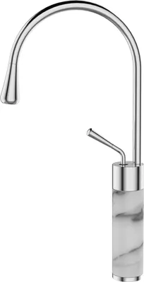 Productafbeelding van BADLAND Wastafelmengkraan, hoge model, GABRO, zilverkleurig, voor badkamer