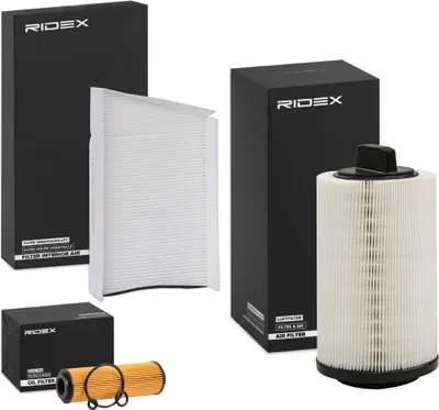 Produktbild von RIDEX Filterset Inspektionspaket Filtersatz passend für MERCEDES-BENZ C-Klasse Limousine (W203) C-Klasse T-modell (S203) CLK (C209) CLK Cabriolet