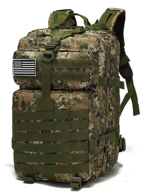 Immagine prodotto di Zaino tattico RESTEQ da 45 litri verde mimetico militare da trekking.
