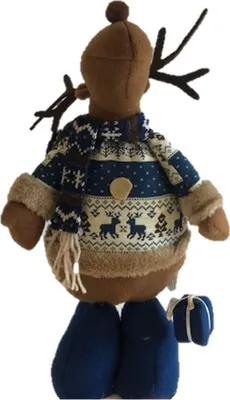 Produktbild von Handgefertigte Winterliche Elch-Figur für festliche Weihnachtsdekoration