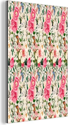 Obrázek produktu pro Nástěnná dekorace Kovový kovový obraz Wall Art 80x120cm Květiny - Barvy - Motýl Muchowow Hliníkové obrazy