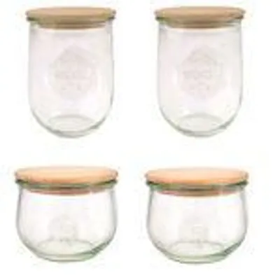 Immagine prodotto di WECK Gläser Set Tulpenform 4 Einmachgläser, 2x 1000 ml, 2x 500 ml