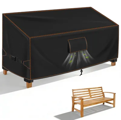 Produktbild von Wasserdichte Gartenbankabdeckung - Schutzhülle für Gartenbank - 2-Sitzer Gartenbankabdeckung - UV-beständig - Winterfest - 420D Oxford-Stoff - Gartenbankhülle