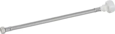 A flexible water hose with connectors on both ends, presented on a white background.