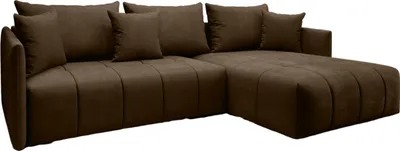 Produktbild von FURMEB24 - DON 245 x 180 cm  Sofa mit Schlaffunktion und  zwei Bettk€sten -  Ecksofa mit Kissen , Stoff Monoliht -  Dunkelbraun