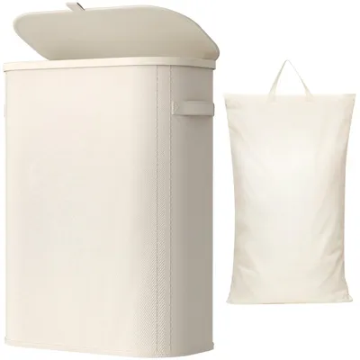 Immagine prodotto di Cesto portabiancheria - Con coperchio - 55 litri - 42 x 24 x 55 cm - Bianco