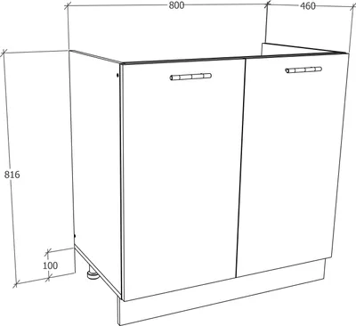 Produktbild von Spülenschrank Küche Breite 80 cm Esilo