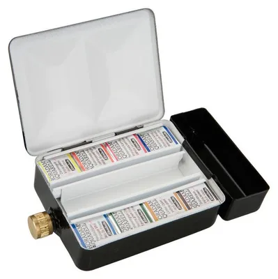 Obrázok produktu pre Schmincke HORADAM kovový akvarelový set s nádobkou na vodu, 8 x 1/2 panvičky