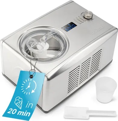 Produktbild von ProfiCook Eismaschine & Jogurtbereiter in Einem | Eis in 20 min. | für bis zu 1500ml | Eismaschine mit Kompressor | für Eis & Frozen Joghurt | Inkl. Rezepte, Eisspachtel & Messbecher | PC ICM 1091 N
