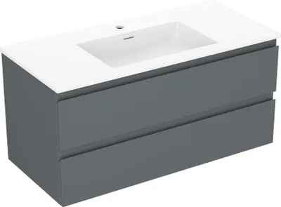 Immagine prodotto di Mexen Orio mobile bagno 100 cm con lavabo Otis, 2 cassetti, grafite opaco/bianco opaco - 91A10-10047-2-BFF66-W18M01