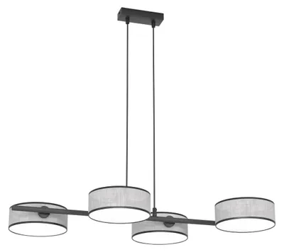 Zdjęcie produktu dla Lampa wisząca DRUMZ czarno-szara 4xE14x15W tkanina wym:120x80x46cm IP20 Emibig
