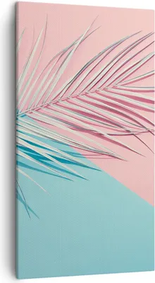Produktbild von Bild auf Leinwand - Leinwandbild - Einteilig - Blatt Rosa Türkis - 45x80cm - Wand Bild - Wanddeko - Wandbilder - Leinwanddruck - Bilder - Wanddekoration - Leinwand bilder - Wandbild - PA45x80-4421