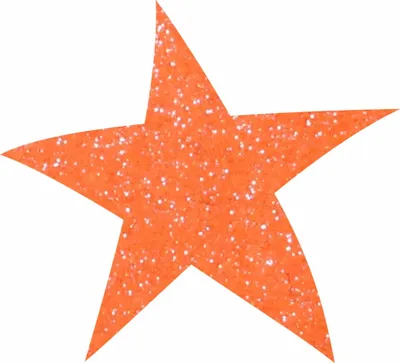 80 Glitzerfilz-Sterne 30 mm, orange, 18x12x3 cm