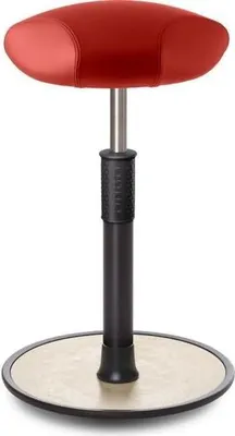 Produktbild von Sitz- Stehhocker Free Tall Triangel Boxmark Leder Rot schwarz /cremeweiß.