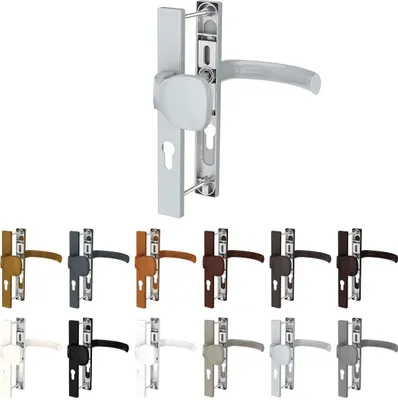 Produktbild von Premium Drückergarnitur Jupiter DHS 92mm - Rechteckig - Griff-Knauf, Farbe:Golden Oak RAL 8003, Schildbreite:36mm