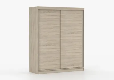 Produktbild von Schwebetürenschrank NO-BIS 04 160 cm Sonoma Eiche ohne Spiegel, Kleiderschrank 2-türig, Schrank mit Schiebetüren Garderobe