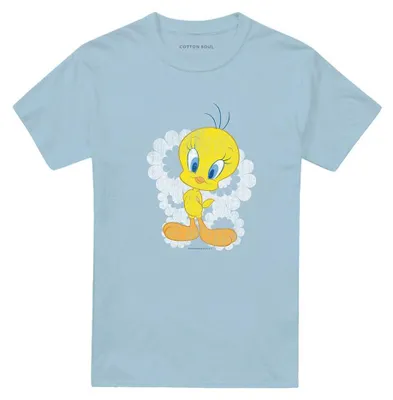 Image de T-shirt Looney Tunes, modèle uni pour hommes/femmes, référence TV40797 (taille S), couleur bleu clair