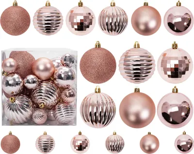 Obrázok produktu pre Vianočné Ozdoby Na Stromček 311433B 36Szt Rose Gold