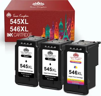 Produktbild von 3 Packungen Tintepatronen für Canon PG-545XL CL-546XL Pixma MG3051 MG2950 MG2455 MG2500 TS3150 MX495 MX490 IP2850 TR4550 TR4551 (2xSchwarz, 1xFarbe)