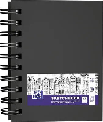Immagine prodotto di OXFORD 400152649 OXFORD Skizzenbuch Sketchbook DIN A6 blanko, schwarz Hardcover 80 Seiten