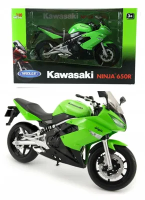 Produktbild von Kawasaki Ninja 650R Motorradmodell im Maßstab 1:10 Welly Motorradmotor