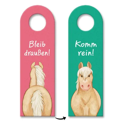 Produktbild von Pferd Türhänger mit Spruch Bleib draußen - Komm rein