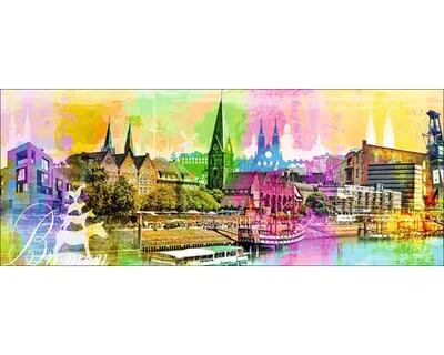 Produktbild von Glasbild Bremen Wahrzeichen II 125x50 cm