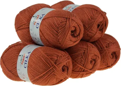 500g Strickgarn CILKA by VLNIKA Klassikgarn Strickwolle mit Schimmereffekt, braun
