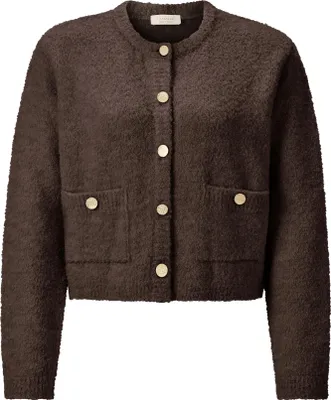 Produktbild von Rich & Royal (4) Crew-Neck Cardigan Bouclé, dark chocolate 285 285 L