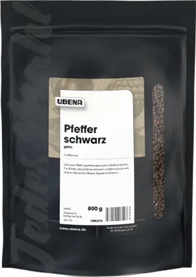 Produktbild von Ubena Pfeffer schwarz ganz Beutel 800g