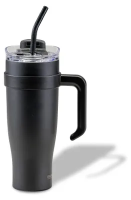 Isolierbecher XXL 1200 ml, Edelstahl, doppelwandig, schwarz