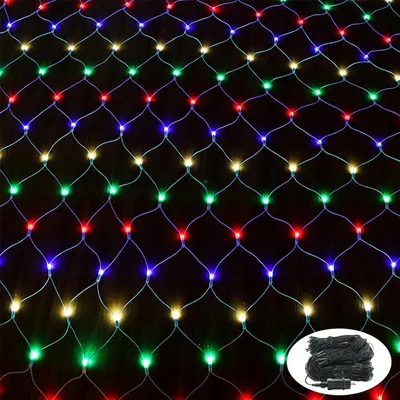 Zdjęcie produktu dla JOIEYOU siatka świetlna LED 3x2m 250LEDs siatka świetlna kolorowa kurtyna świetlna z 8 trybami wtyczki łańcuch świetlny ciemnozielony linia świetlna oświetlenie świąteczne do dekoracji świątecznych przyjęcie weselne