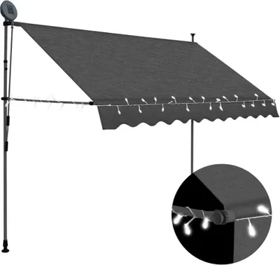 Produktbild von Einziehbare Markise Handbetrieben mit LED 250 cm Anthrazit