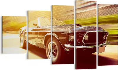 Produktbild von Bild auf Leinwand - Leinwandbild - Auto Cabrio - 100x60cm - Wand Bild - Wanddeko - Wandbilder - Leinwanddruck - Bilder - Kunstdruck - Wanddekoration - Leinwand bilder - Wandkunst - EG100x60-3626