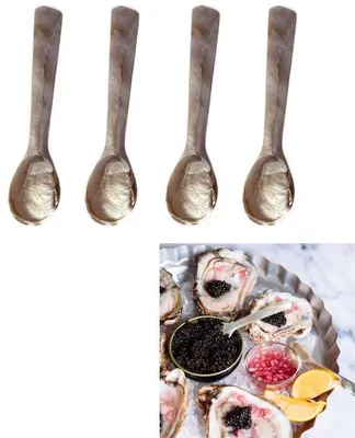 Produktbild von 4 Stück - Handgefertigter Eierlöffel - 12 cm - Rosa Kaffee Farbe - Geeignet für Küche, Badezimmer