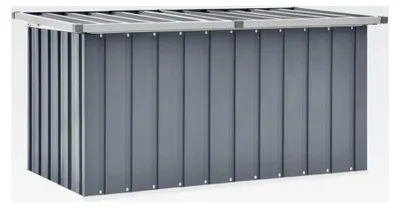 Produktbild von Wasserdichte Gartenbox XXL aus Metall, Auflagenbox, Kissenbox, Werkzeugkasten, Gerätebox, Gartentruhe - Grau - 129 x 67 x 65 cm