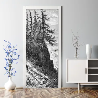 Produktbild von Dekorative Türtapete Türposter selbstklebend Klebefolie Türaufkleber Berglandschaft 85 x 200 cm
