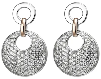 Produktbild von Ohrhänger aus 925 Silber bicolor vergoldet 178 Zirkonia Ohrringe Hängerstecker