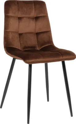 Produktbild von CLP Esszimmerstuhl Tilde Bezug gepolstert gesteppt mit Rückenlehne bis 150 kg braun Material Samt