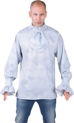 Produktbild von M218298-39-L grau Herren Piraten-Halloween-Mittelalter-Gothic Hemd mit Jabot Gr.L