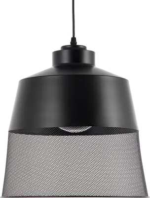 Produktbild von BELIANI Hängeleuchte Schwarz Metall mit Schirm in Glockenform und Netz-Optik Vintage Minimalistischer Stil