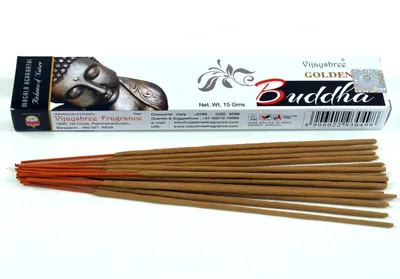 Produktbild von Vijayshree Räucherstäbchen - Golden Buddha, Weiß, 2*5*25 cm, Indische Räucherstäbchen