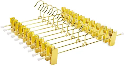 Metall-Bügel mit Clips, 20 Stück, 30 cm, gold, glänzend