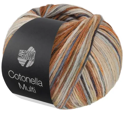 Produktbild von Lana Grossa - Cotonella Multi 0114 ocker beige hellblau jeans hellgrau dunkelgrau bunt