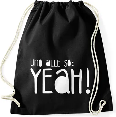 Produktbild von Turnbeutel mit lustigem Spruch und alle so yeah Moonworks® schwarz unisize