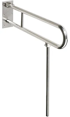 Obrázek produktu pro Skládací madlo HANDICAP s opěrnou nohou 600 mm, leštěná nerezová ocel