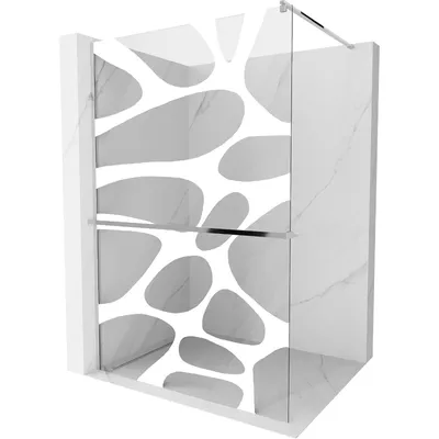 Obrázok produktu pre Mexen Kioto+ sprchová stena s poličkou a lištou 140 x 200 cm, biely vzor 8 mm, chrómová - 800-140-121-01-97