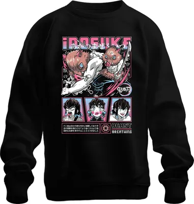 Produktbild von Inosuke Kimetsu no Yaiba Ebermaske Anime Geschenk Beast Uni Sweatshirt Pullover, Schwarz, S