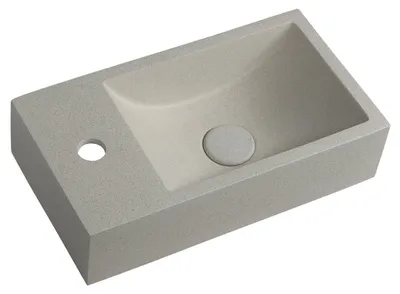 Produktbild von Sapho CREST L Betonwaschbecken mit Auslauf, 40x22cm, weißer Sandstein